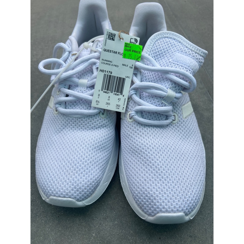 Adidas Questar Flow Mens Running Shoes White H01179 Sneakers Size 8.5 US